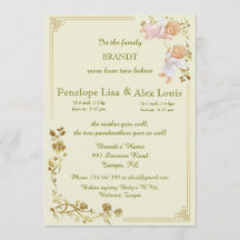 birth twin babies announcement