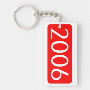 birth year 2006 text birthday number keychain