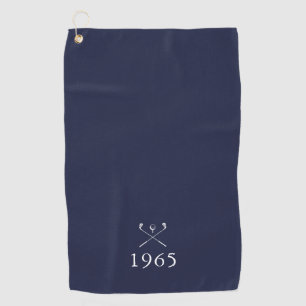 Birth Year Birthday Golf Clubs Navy Blue Golf Towel
