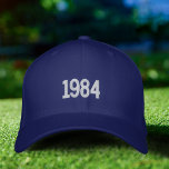 Birth Year Dad Embroidered Hat, Flexfit Blue Cap<br><div class="desc">This Simple Birth Year 1984 Dad Minimalist Embroidered Hat, Flexfit Blue Cap is perfect for trendy and sporty dad. 🦋 NOTICE: the text on the back.🦋 You can easily customize the product by adding your own year and text ("dad", "father", "Mike"..) to make it completely unique. You can also change...</div>