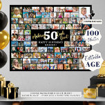 Birthday 100 Photos Making AGE Look Good Black Poster<br><div class="desc">Birthday 100 Photos Making AGE Look Good Black Poster Print Sign. Create a birthday photo memory display foam board for any age utilizing this easy-to-upload photo collage template with 100 pictures in various sizes of squares and rectangles to accommodate pictures of her or him for a fun birthday sign or...</div>