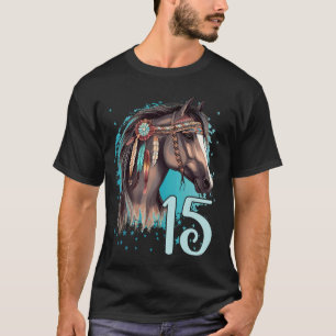 Birthday 15 Girls Horse Riding Stable Fifteen 15 Y T-Shirt