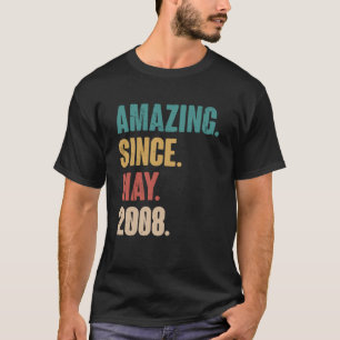 Birthday 15th Decoration Amazing Since May 2008 T-Shirt