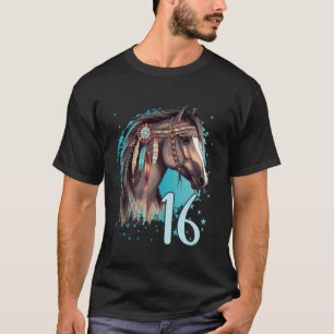Birthday 16 Girls Horse Riding Stable Sixteen 16 Y T-Shirt