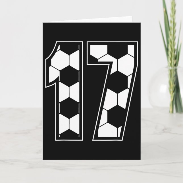 Birthday 17 Years Soccer  Card (Front)
