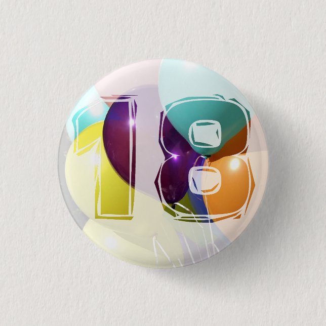 birthday 18 1 inch round button (Front)