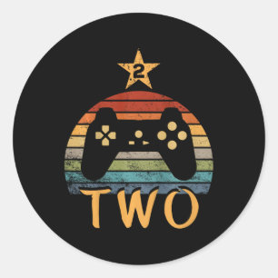 Birthday 2 Year Old Video Game Second 2nd Birthday Classic Round Sticker