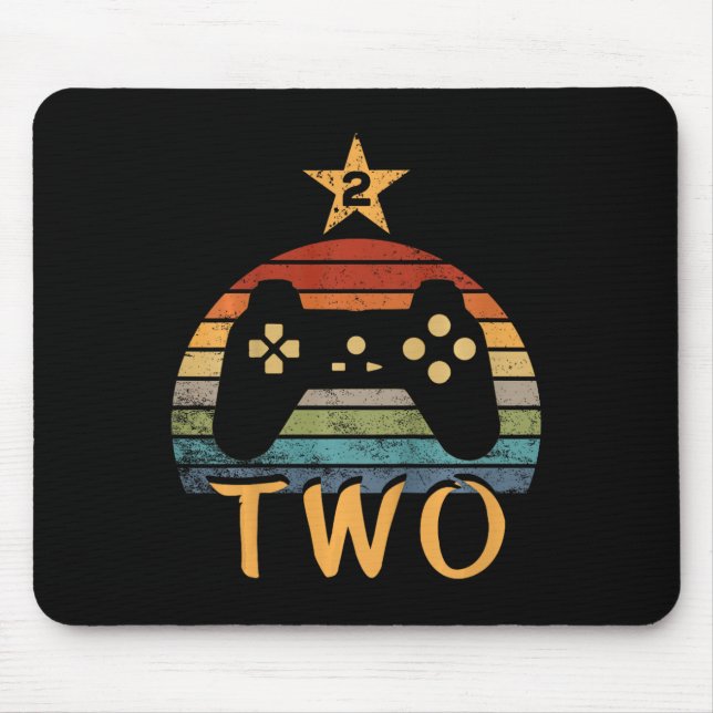 Birthday 2 Year Old Video Game Second 2nd Birthday Mouse Pad (Front)