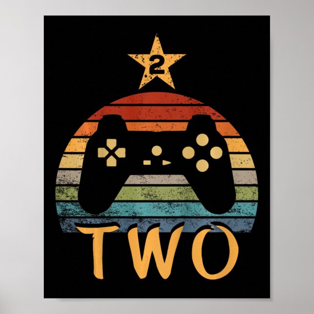 Birthday 2 Year Old Video Game Second 2nd Birthday Poster (Front)