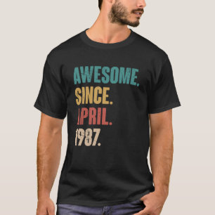 Birthday 36th Decoration April 36 Years Old Vintag T-Shirt