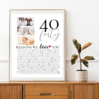 birthday 40 Reasons I Love You Photo collage