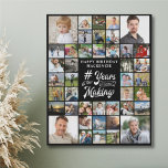 Birthday 42 Photo Collage YEARS IN THE MAKING Faux Canvas Print<br><div class="desc">Create a commemorative photo collage keepsake faux canvas print to celebrate any age birthday for him or her with this easy-to-use template of 42 square pictures through the years and a white retro calligraphy script typography title design # YEARS IN THE MAKING which incorporates their age and birth year within...</div>