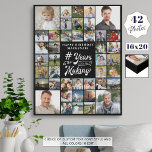 Birthday 42 Photo Collage YEARS IN THE MAKING Faux Canvas Print<br><div class="desc">Create a personalized, custom colour photo collage keepsake faux canvas print to celebrate any age birthday for him or her with this easy-to-use template with 42 pictures through the years in your choice of colour scheme (shown in white text on a black background) featuring a calligraphy script typography title design...</div>
