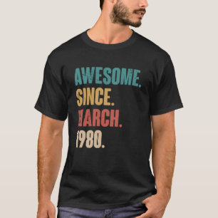 Birthday 43rd Decoration March 43 Years Old Vintag T-Shirt