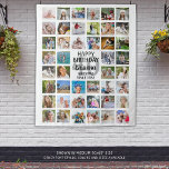 Birthday 44 Photo Collage Party Backdrop Tapestry<br><div class="desc">Easily create a photo memories display to celebrate any age birthday for him or her with this tapestry wall hanging featuring an easy-to-upload photo collage template with 44 square pictures and personalized with your custom text in your choice of font styles and colours. The sample shows age 40 and HAPPY...</div>