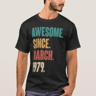 Birthday 44th Decoration March 44 Years Old Vintag T-Shirt