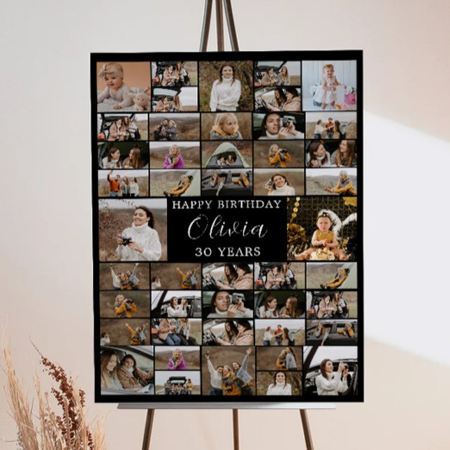 Birthday 45 Photo Collage Poster for Him/Her (45th Birthday Photo Collage Poster for Him/Her)