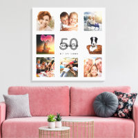 Birthday 50 custom photo collage white monogram