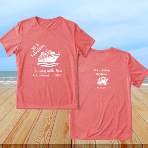 Birthday 50 & Fabulous Cruise Personalize T-Shirt Tri-Blend Shirt