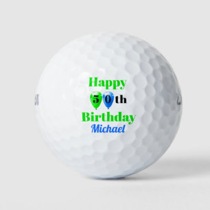 Birthday 50th Balloons Add Golfer Name Golf Balls