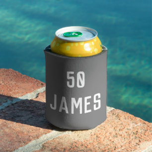 Birthday 50th Elegant Grey Stylish Favours Can Cooler