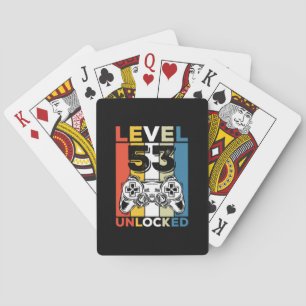 Birthday 53rd Level Unlocked 53 Gaming Vintage Playing Cards