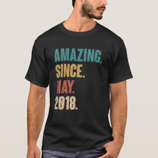 Birthday 5th Decoration Amazing Since May 2018 T-Shirt
