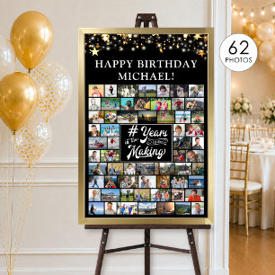 Birthday 62 Photo Collage # Years in the Making Poster