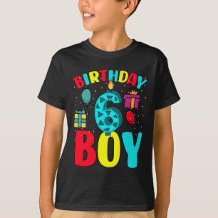 birthday 6 boy, 6th birthday boys   T-Shirt