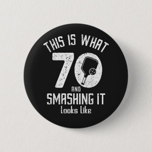 Birthday 70 Years Old Love Pickleball 2 Inch Round Button