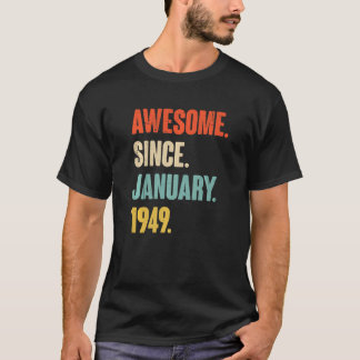 Birthday 74th Decoration January 74 Years Old Vint T-Shirt