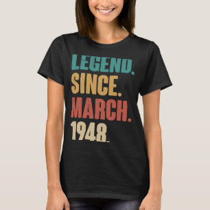 Birthday 75th Decoration March 75 Years Old Vintag T-Shirt