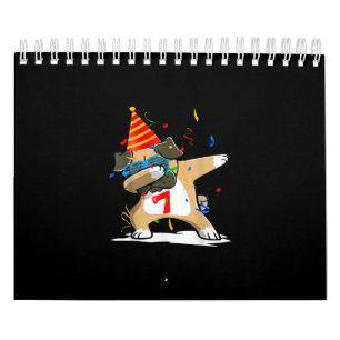 Birthday - 7 Years Dabbing Pug Dog Lover Calendar