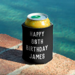 Birthday 80th Elegant Black Dad Stylish Eighty Can Cooler<br><div class="desc">Black 80th birthday can cooler. Perfect for dad,  grandad,  stepdad. Golfer gift idea. You can personalize the year.</div>