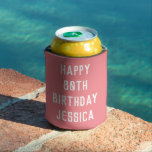 Birthday 80th Elegant Pink Stylish Chic Favours Can Cooler<br><div class="desc">Pink 80th birthday can cooler. Perfect for her,  mother,  grandma. You can personalize with your name.</div>