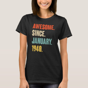 Birthday 83rd Decoration January 83 Years Old Vint T-Shirt