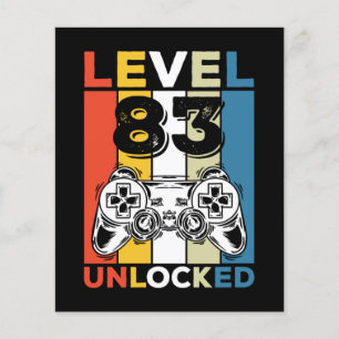 Birthday 83rd Level Unlocked 83 Gaming Vintage