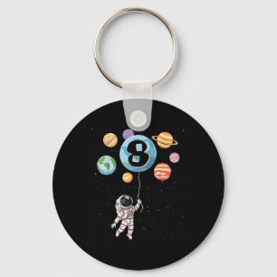 Birthday 8th Astronaut 8 Yr Old Space Planets Boy Keychain
