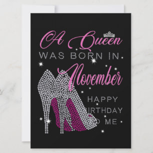 Birthday   A Queen Was Born In November Card