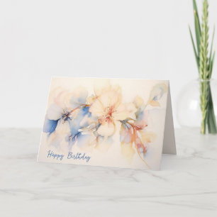 Birthday Abstract Dogwood Flowers  Card