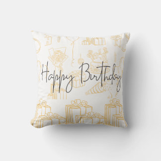 Birthday aesthetic throw pillow