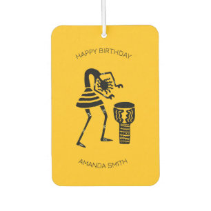 Birthday, African Art Cute Silhouette Music Girl Air Freshener
