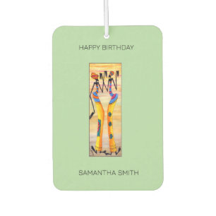 Birthday, African Art watercolor Awesome Dance Air Freshener