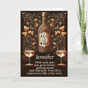 Birthday Age is Like a Fine Wine Card