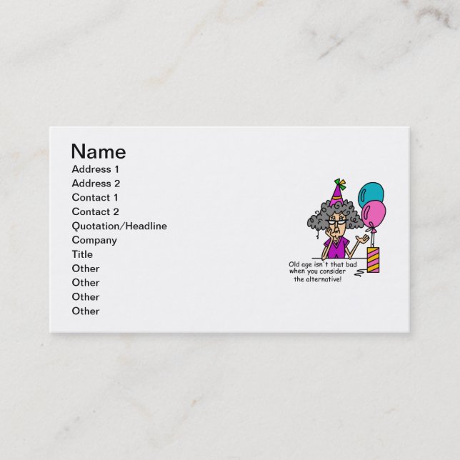Birthday Alternative Humour Business Card (Front)