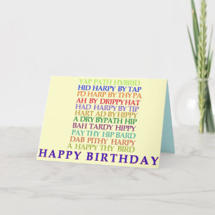 Birthday Anagram card