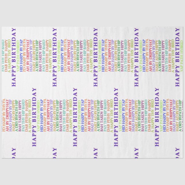 Birthday Anagrams tissue paper (Front)