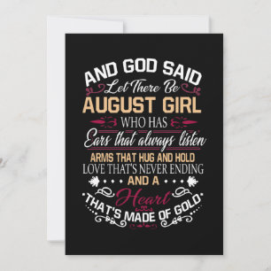 Birthday   And God Said Let There Be August Girl Holiday Card