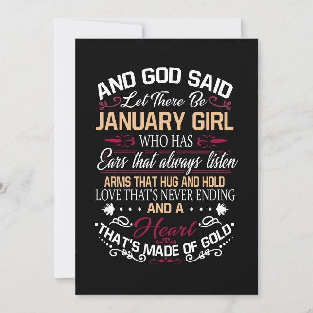 Birthday | And God Said Let There Be January Girl Holiday Card (Front)