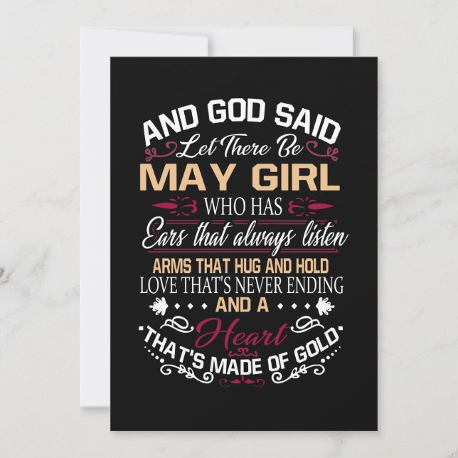 Birthday | And God Said Let There Be May Girl Holiday Card (Front)